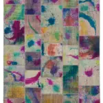 Patchwork Multi Pamuk Üzerine Yün El Dokuma Kilim-240x307