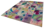 Patchwork Multi Pamuk Üzerine Yün El Dokuma Kilim-240x307 - Görsel 3