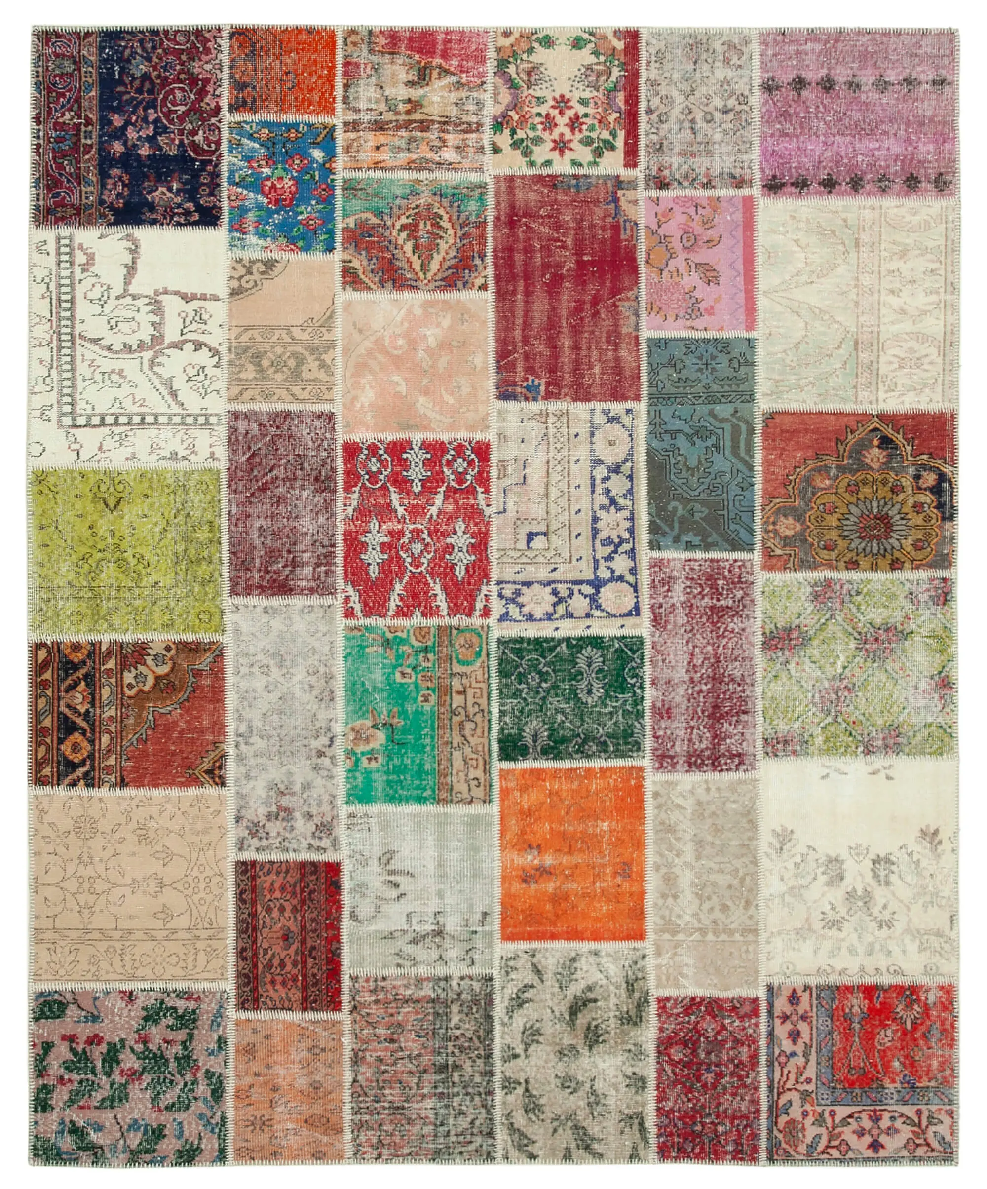 Rc_12524_0_Multicolor_Patchwork_Rugs Patchwork Multi Pamuk Üzerine Yün El Dokuma Kilim-245x295 - Görsel 1