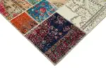 Patchwork Multi Pamuk Üzerine Yün El Dokuma Kilim-245x295 - Görsel 4