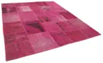 Patchwork Pembe Pamuk Üzerine Yün El Dokuma Kilim-250x302 - Görsel 2