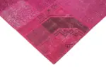 Patchwork Pembe Pamuk Üzerine Yün El Dokuma Kilim-242x300 - Görsel 4