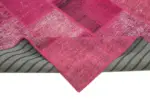 Patchwork Pembe Pamuk Üzerine Yün El Dokuma Kilim-242x300 - Görsel 6