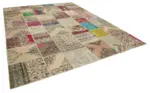 Patchwork Bej Pamuk Üzerine Yün El Dokuma Kilim-304x402 - Görsel 2