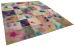 Patchwork Multi Pamuk Üzerine Yün El Dokuma Kilim-246x292 - Görsel 2