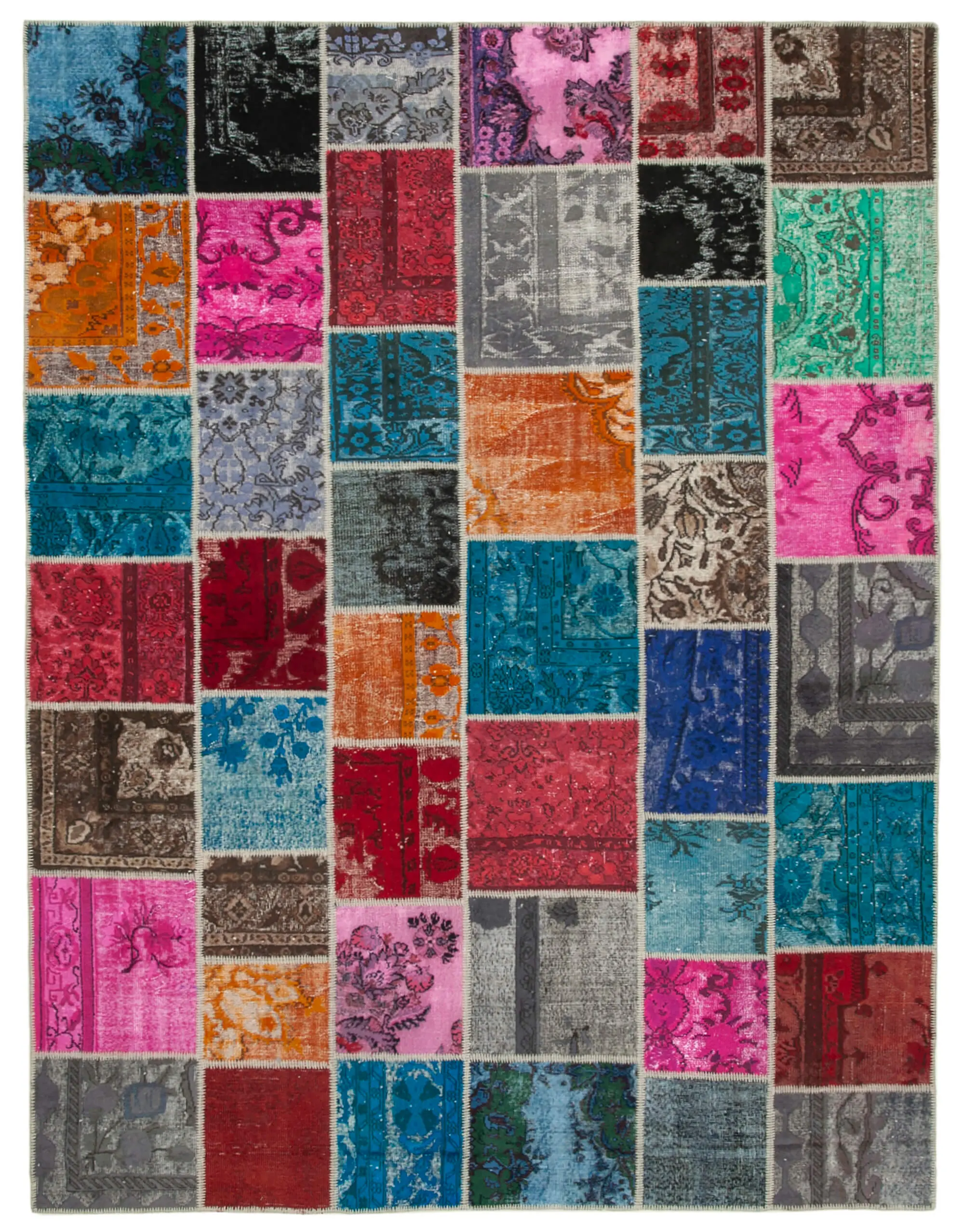 Rc_19247_0_Multicolor_Patchwork_Rugs Patchwork Multi Pamuk Üzerine Yün El Dokuma Kilim-278x366 - Görsel 1