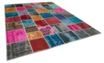 Patchwork Multi Pamuk Üzerine Yün El Dokuma Kilim-278x366 - Görsel 2