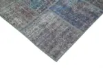 Patchwork Mavi Pamuk Üzerine Yün El Dokuma Kilim-251x354 - Görsel 4