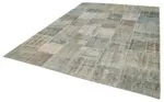 Patchwork Gri Pamuk Üzerine Yün El Dokuma Kilim-258x352 - Görsel 3