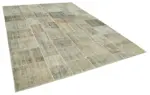Patchwork Gri Pamuk Üzerine Yün El Dokuma Kilim-250x350 - Görsel 2