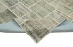 Patchwork Gri Pamuk Üzerine Yün El Dokuma Kilim-250x350 - Görsel 6