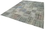 Patchwork Mavi Pamuk Üzerine Yün El Dokuma Kilim-251x355 - Görsel 3