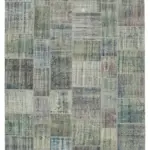 Patchwork Mavi Pamuk Üzerine Yün El Dokuma Kilim-250x357