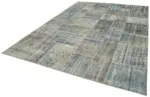 Patchwork Mavi Pamuk Üzerine Yün El Dokuma Kilim-250x357 - Görsel 3