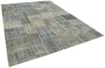 Patchwork Mavi Pamuk Üzerine Yün El Dokuma Kilim-251x355 - Görsel 2