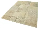 Patchwork Bej Pamuk Üzerine Yün El Dokuma Kilim-170x241 - Görsel 3