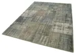 Patchwork Gri Pamuk Üzerine Yün El Dokuma Kilim-176x246 - Görsel 3