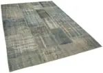 Patchwork Mavi Pamuk Üzerine Yün El Dokuma Kilim-174x243 - Görsel 2