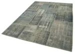 Patchwork Mavi Pamuk Üzerine Yün El Dokuma Kilim-174x243 - Görsel 3