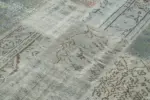 Patchwork Gri Pamuk Üzerine Yün El Dokuma Kilim-170x240 - Görsel 5
