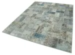 Patchwork Mavi Pamuk Üzerine Yün El Dokuma Kilim-178x235 - Görsel 3
