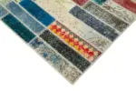 Patchwork Multi Pamuk Üzerine Yün El Dokuma Kilim-166x233 - Görsel 4
