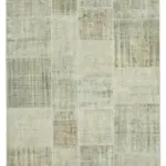 Patchwork Bej Pamuk Üzerine Yün El Dokuma Kilim-171x240
