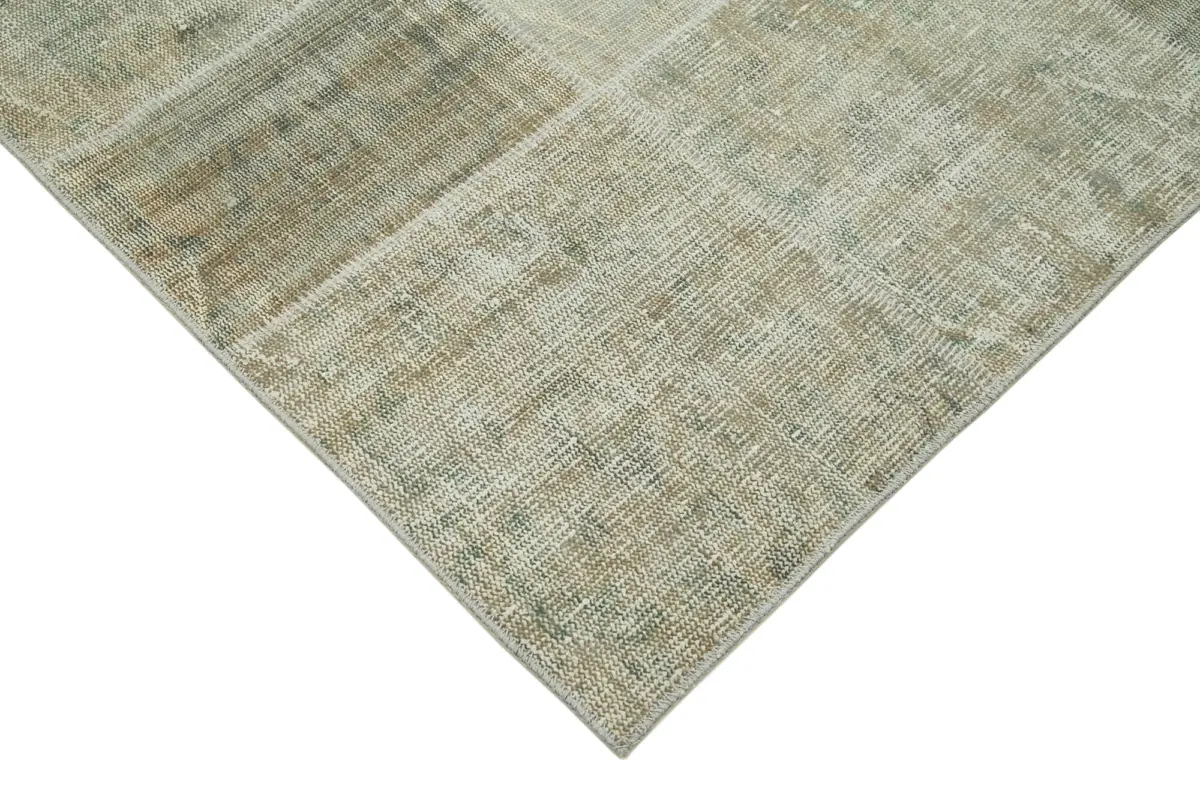 Patchwork Bej Pamuk Üzerine Yün El Dokuma Kilim-171x240 - Görsel 4
