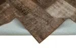 Patchwork Kahverengi Pamuk Üzerine Yün El Dokuma Kilim-170x241 - Görsel 6