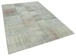 Patchwork Mavi Pamuk Üzerine Yün El Dokuma Kilim-171x241 - Görsel 2
