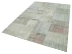 Patchwork Mavi Pamuk Üzerine Yün El Dokuma Kilim-171x241 - Görsel 3