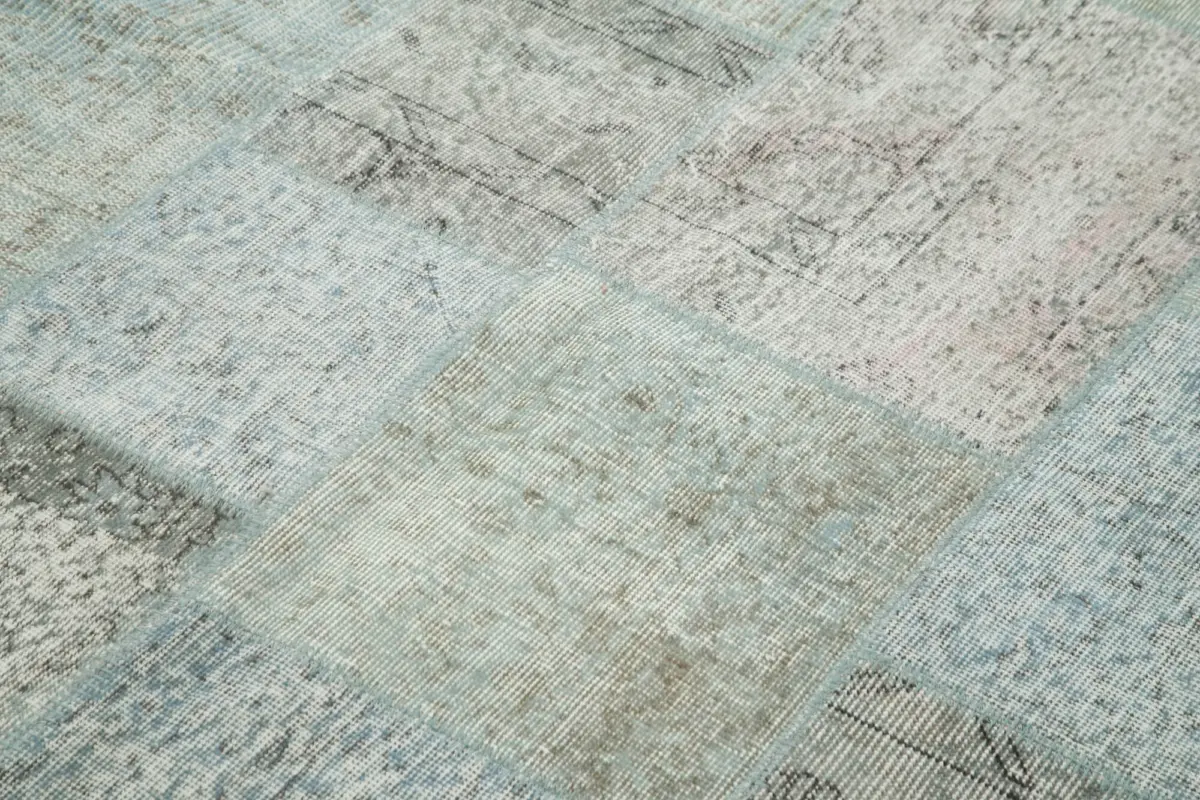 Patchwork Mavi Pamuk Üzerine Yün El Dokuma Kilim-171x241 - Görsel 5