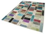 Patchwork Multi Pamuk Üzerine Yün El Dokuma Kilim-178x246 - Görsel 3