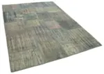Patchwork Mavi Pamuk Üzerine Yün El Dokuma Kilim-175x244 - Görsel 2