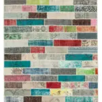 Patchwork Multi Pamuk Üzerine Yün El Dokuma Kilim-170x238