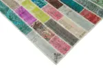 Patchwork Multi Pamuk Üzerine Yün El Dokuma Kilim-170x238 - Görsel 4