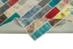 Patchwork Multi Pamuk Üzerine Yün El Dokuma Kilim-170x238 - Görsel 6