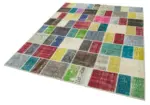 Patchwork Multi Pamuk Üzerine Yün El Dokuma Kilim-177x229 - Görsel 3