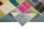 Patchwork Multi Pamuk Üzerine Yün El Dokuma Kilim-177x229 - Görsel 6