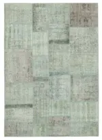 Patchwork Mavi Pamuk Üzerine Yün El Dokuma Kilim-170x240
