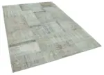 Patchwork Mavi Pamuk Üzerine Yün El Dokuma Kilim-170x240 - Görsel 2