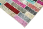 Patchwork Multi Pamuk Üzerine Yün El Dokuma Kilim-170x237 - Görsel 4