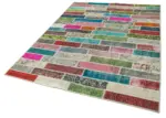 Patchwork Multi Pamuk Üzerine Yün El Dokuma Kilim-173x228 - Görsel 3