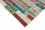 Patchwork Multi Pamuk Üzerine Yün El Dokuma Kilim-173x228 - Görsel 4