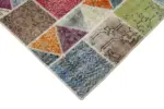 Patchwork Multi Pamuk Üzerine Yün El Dokuma Kilim-180x232 - Görsel 4