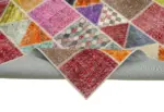Patchwork Multi Pamuk Üzerine Yün El Dokuma Kilim-180x232 - Görsel 6