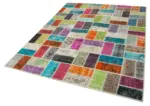 Patchwork Multi Pamuk Üzerine Yün El Dokuma Kilim-173x225 - Görsel 3