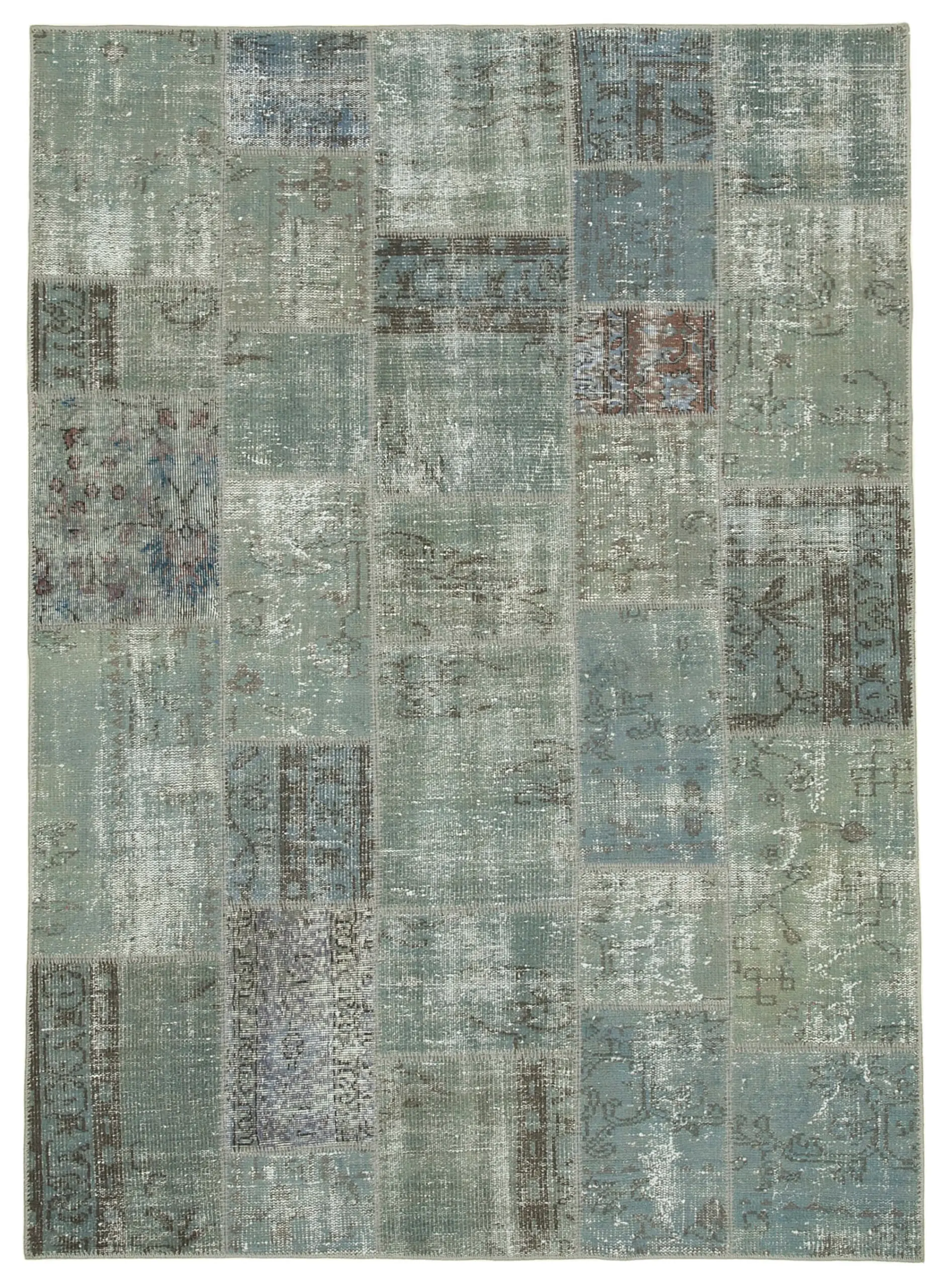 Rc_20958_0_Grey_Patchwork_Rugs Patchwork Gri Pamuk Üzerine Yün El Dokuma Kilim-174x240 - Görsel 1