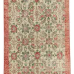 Damalı Modern Dizayn Geometrik Bej Pamuk Üstü Yün El Dokuma Halı-115x197