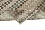 Damalı Modern Dizayn Geometrik Bej Pamuk Üstü Yün El Dokuma Halı-171x278 - Görsel 6
